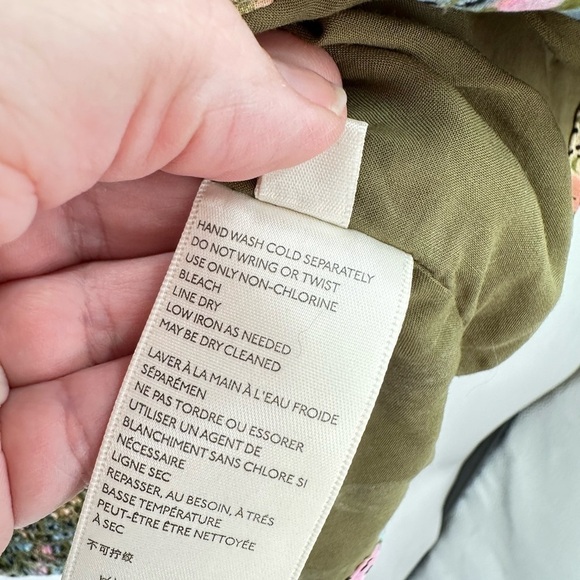 FREE PEOPLE MED Mabel garden combo woman ruch puff sleeve milkmaid floral blouse - Picture 8 of 15